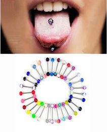 100 Pcs 2020 Newest Lot Size Ball Tongue Navel Nipple Barbells Rings Bars Body Jewellery Mixed Colour Piercing Nice Gift6138382