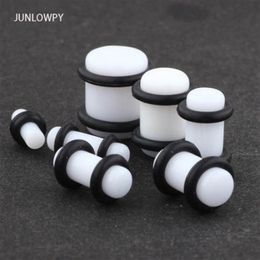 Acrylic White Black Grow In the Dark Earring Gauge Expander Stretcher Plug and Tunnel Piercing 100pcs238h