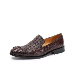 Dress Shoes Exotic Genuine Crocodile Skin Handmade Men's Brown Authentic Real Alligator Leather Top Quality Male Lace-up Loafers