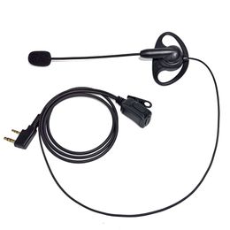 D-type Walkie Earpiece Talkie with Boom Microphone for Baofeng 888S UV-5R UV-82 H-777 RT21 RT22 Two Way Radios