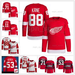 Hot Sale 71 Dylan Larkin Reverse Retro hockey jerseys 93 Alex DeBrincat Moritz Seider David Perron Gordie Howe Datsyuk Steve Yzerman Christian Fischer Lucas Raymond