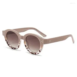 Sunglasses Classic Round Polarised Women Men Tea Lens Outdoor Driving Shades Vintage Rivet Sun Glasses UV400 Gafas De Sol