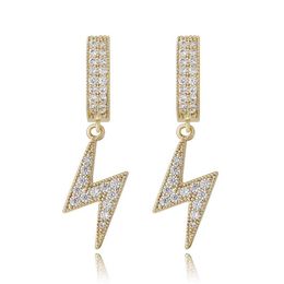 Trendy Hip Hop Earrings for Men Women Gold Silver Colour CZ Light Earings Iced Out Bling CZ Rock Punk Wedding Gift248c