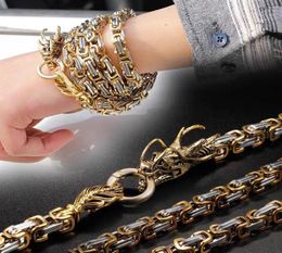 Link Chain 101cm Outdoor Stainless Steel Protection Dragon Hand Bracelet Byzantine Necklace Tactical Metallic Whip 2022282e2415015