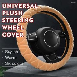 Steering Wheel Covers 7 Colours Soft Plush Cover For Car Universal Winter Warm Fit 37-38cm Auto Interior