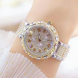 Wristwatches Smvp Fashion Women Watches Stainless Steel Rhinestone Crystal Ladies Quartz Watch Dress Clock Dropshiping Montre Femme