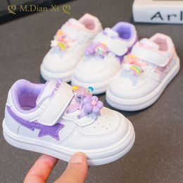 Sneakers Childrens Casual Shoes Baby Toddler Girls Cartoon Animal Patterns White Boys Soft and Breathable Board 231201