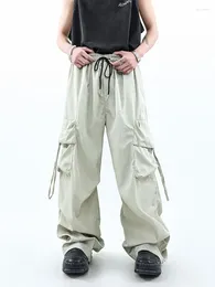 Men's Pants Parachute Cargo Men Hip Hop Wide Leg Trousers Male Streetwear Loose Casual Clothing Safari