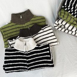 Clothing Sets Boys Girls Autumn Winter Korean Style Children Clothes Childrens Stripes Cashmere Set Kid Thickened Two-piece