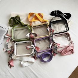 Evening Bags fashion Crossbody Designer Cosmetic Transparent Clear Pvc Women Camera Bags Patchwork Jelly Bag C1247i