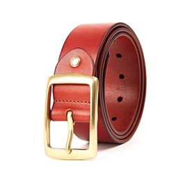 Belts Men's Luxury Casual Leather Jeans Belts Wide 4MM Thick Alloy Prong Solid Brass Top Quality Buckle Work Dress Belt for Men 231201