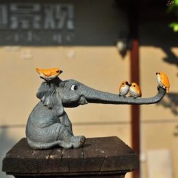 Decorative Objects Figurines Everyday Collection Lucky Elephant Figurines Fairy Garden Animal Ornaments Home Decor Tabletop Decoration Souvenir Crafts 231201