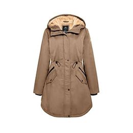 Damen-Parka mit dickem Wollfutter, Wintermantel, Kapuzenjacke mit Taschen 744