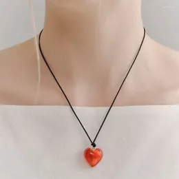 Pendant Necklaces Heart Glaze Choker Neck Jewelry Couple