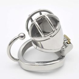 New Chaste Bird Stainless Steel Male Chastity Small Cage with Base Arc Ring Devices Cock Ring Penis Ring Adult Sexy toys C271