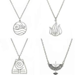 Avatar The Last Airbender Pendant Necklace Air Nomad Fire and Water Tribe Link Chain Necklace For Men Women High Quality Jewelry G307z