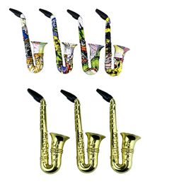 Unique Small Saxophone Set Kit Portable Smoke Camouflage Metal pipe trumpet shape Tobacco Pipes Filter Cigarette Smoke Tools Accessories