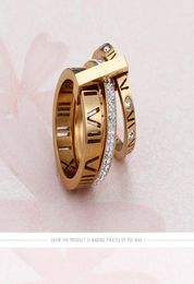 New Gold Titanium Steel Wedding Brand Designer lovers Ring for women Luxury Zirconia Engagement Rings men jewelry Gifts Fashion Ac2113435
