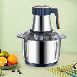 1.32gal Stainless Steel Electric Cooking Machine with 6-Leaf Pure Steel Knife - Fast Meat Mincer, Chopper, Garlic Mud Maker, Food Supplement, Kitchen Appliances