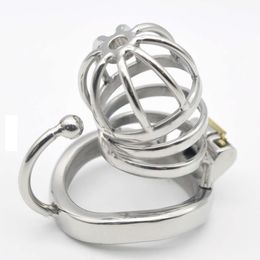 New Chaste Bird Stainless Steel Male Chastity Small Cage with Base Arc Ring Devices C275