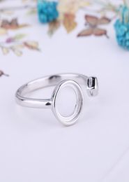 925 Sterling Silver Engagement Wedding Ring 7x7mm Round Cabochon Semi Mount Ring Crystal Fine Jewellery Setting White Gold Color5741015