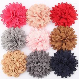 Hair Accessories 60PCS 8.5CM 3.4" Beauty Handmde Fabric Flowers For Chiffon Flower Headbands