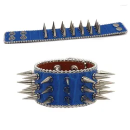 Bangle Blue Dark Punk Bracelets Women Fashion Street Outdoor Trend Bracelet Y2K Casual Harajuku Style Riveted Accessories Men