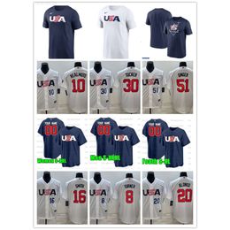 2023 World Baseball USA Jersey 22 Clayton Kershaw 7 Tim Anderson 20 Pete Alonso 3 Mookie Betts 8 Trea Turner 27 Mike Trout 10 J. T. Realmuto 15 Bobby Witt Jr. National