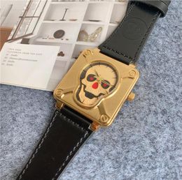 Fashion BR Skull Watch with Leather Strap Quart Battery Alloy Watches 26 Different Models BR08190157555033291841
