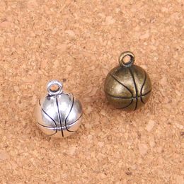 27pcs Antique Silver Plated Bronze Plated 3D basketball Charms Pendant DIY Necklace Bracelet Bangle Findings 11mm272G