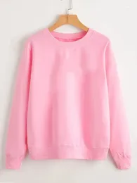 Women's Hoodies Cotton Blank Crew Neck Sweatshirt Wholesale Price Solid Colour
