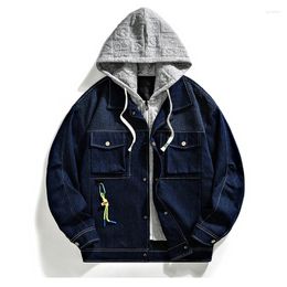 Men's Jackets Plus Size Jean Hooded Jacket Autumn Winter Trendy Brand All-match Student Denim Coats 6XL