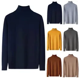 Men's Sweaters Mens Autumn And Winter Turtleneck Half Base Slim Fit With Casual Knitted Clothes Long Jackets Coats