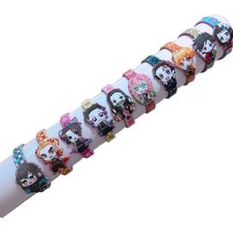 20pcs box Anime Demon Slayer Children's Bracelet Set Random Style Cartoon Wristbands Jewellery For Children F1211220I