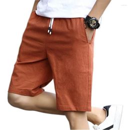 Men's Shorts Plus Size S-5XL Men Summer Fashion Casual Knee Length Bermuda Drawstring Cotton Linen Joggers Beach Wear