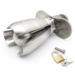 New CHASTE BIRD Stainless Steel Chastity Device Openable Anal Plugs Heavy Anus Beads Lock with Handles Sexy Toy with Padlock A270