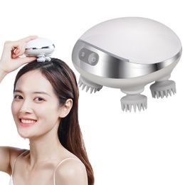 Head Massager Electric Head Massager Wireless Vibration Compress Head Hair Relax Shoulder Deep Tissue Kneading Massage Health Care Device 231201