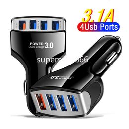 5V 7A Fast Quick Charge 4Usb Ports Car Charger 5V 3.1A Usb Power Adapter For iPhone 14 15 11 12 13 Samsung Htc GPS PC Android S1