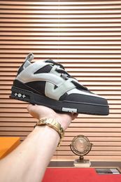 2024 New Designer Trainer Sneakers Grained Calfskin Genuine Leather Mens Sneakers Low Top Comfortable Skate Shoes For Women New Color Brand Mens Casual Shoes 35-45