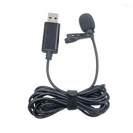Microphones USB Mini Microphone Lapel Lavalier Clip-on Mic Buttonhole Recording For Smart Phone QXNF