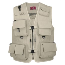 Life Vest Buoy Multi Pockets Summer Tactical Hiking Fishing Vest Pographer Waistcoat Mesh Cargo Sleeveless Jacket Quick Dry Waistcoat 231201