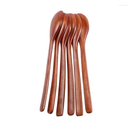 Coffee Scoops Wooden Spoons 48 Pieces Wood Soup For Eating Mixing Stirring Long Handle Spoon Kitchen Utensil