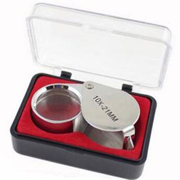 10X 21mm Mini Jeweler Loupe Magnifier lens Magnifying glass Microscope for Jeweler Diamonds Handhold Portable Fresnel lens199q
