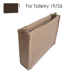 For Toiletry pouch 19 26 bag purse insert Organiser Makeup Handbag travel Organiser Inner Purse Cosmetic bag base shaper 210402259i