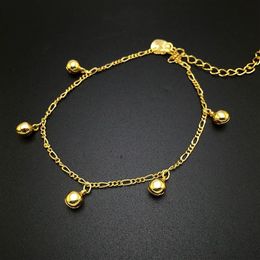 Trendy 24k gold plated Anklets for women Fascinating Rhythm small bell foot Jewellery barefoot sandals chain268B
