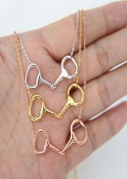 2019 New fashion high polished snaffle bit Equitation Jewellery for women Delicate 925 sterling silver horse lover silver necklace7937811