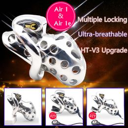 New CHASTE BIRD 316 Stainless Steel Venting Hole Design Male(Electric)Chastity Device Cock Sexy Toys Kidding Zone Metal Air 1/Air 1e+