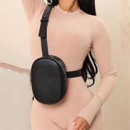 Evening Bags BQ Fashion INS Stylish Men Women Crossbody Cross Body Waist Belt Leather Cool Girl Chest Bag For Outdoor Hiking Motor252Q