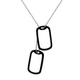 Custom Engraving Stainless Steel Double Military Dog Tags Necklace with Rubber Spacer USA Armed Forces Design277g