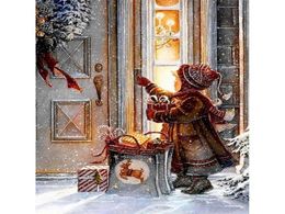 Paintings Gatyztory Frame Christmas Snow Scene DIY Painting By Numbers Handpainted Oil Gift Canvas Colouring5712118